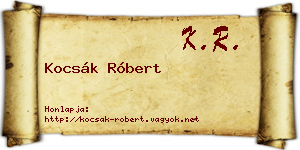Kocsák Róbert névjegykártya