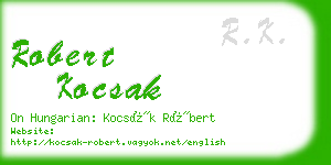 robert kocsak business card